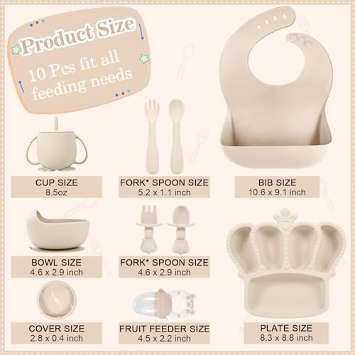 BXLL BABY SILICONE FEEDING SET 10 PIECES ESSENTIALS