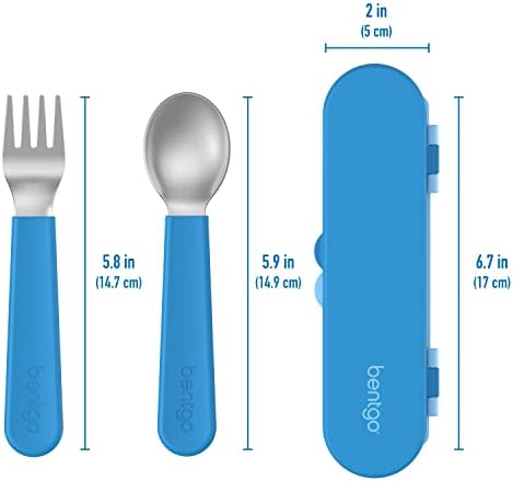 BentGo reversible stainless steel utensil set for kids - compact dishwasher safe
