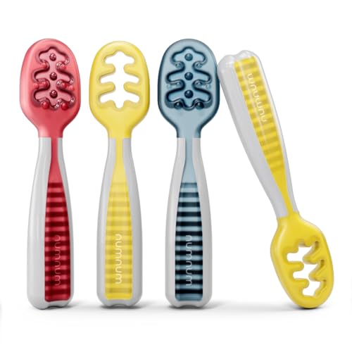 NumNum Baby Spoons Set for 6 Months - Silicone Toddler Utensils