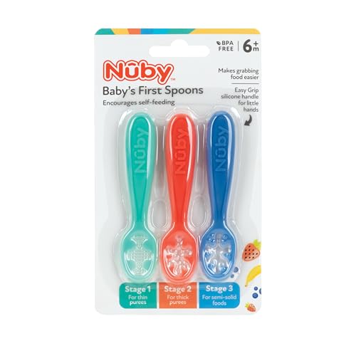 Nuby Babys First Spoons Set - 3-Pack for Babies 6 Months