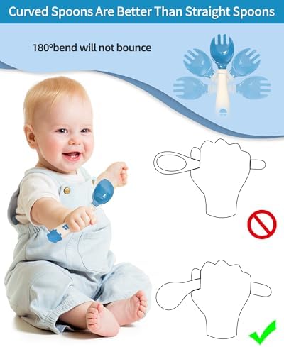 Deejoy Toddler Utensils Self-Feeding Flatware Set with Travel Case