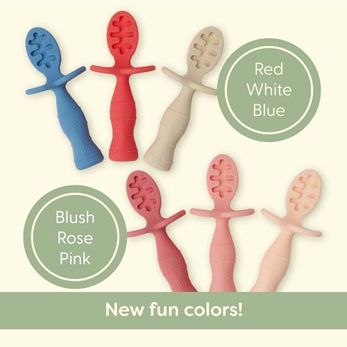 Ergonomic Silicone Spoons with Anti-ChokeBarrier for 6 Months 3-Piece Set