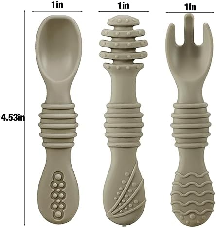 PandaEar Silicone Baby Spoons Forks for Weaning