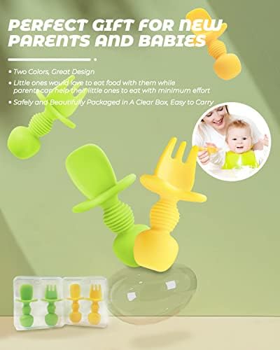 4-Piece Silicone Baby Spoons Self-Feeding 6 Months