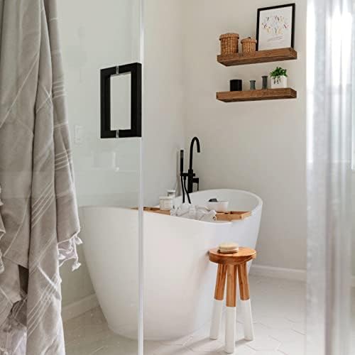 Bathroom Floating Shelves for Wall - Rustic Brown 16x7 inch