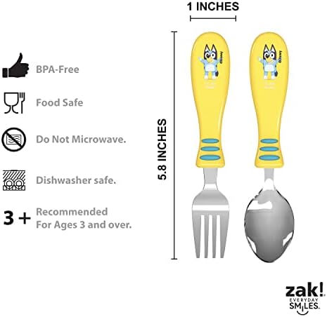 Zak Designs Bluey Character Flatware Set for Picky Eaters
