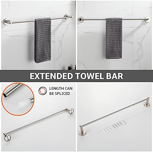 Adjustable 4-Piece Bathroom Towel Holder Set