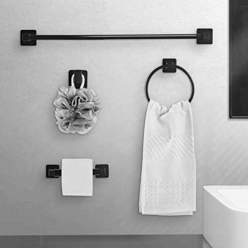 Matte Black Towel Bar Set
