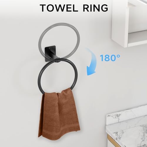 Matte Black 4-Piece Bath Hardware Set Durable Rust-Resistant
