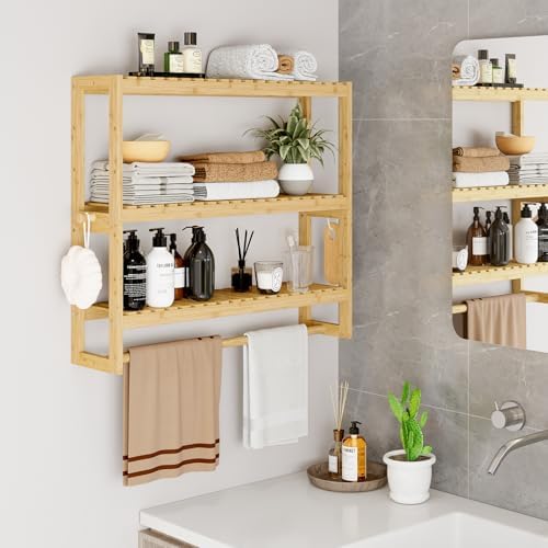 Adjustable Bamboo Storage Organizer for Bathrooms