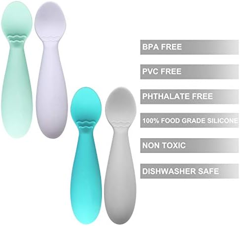 PandaEar BPA-Free Silicone Spoons 4-Pack