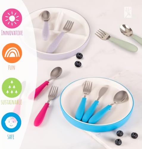 Perfect Kids Silverware with Silicone Handle Safe and Fun for Little Hands