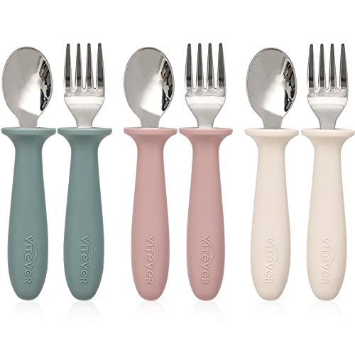 VITEVER Toddler Utensils Set - Fun Colors Safe Durable
