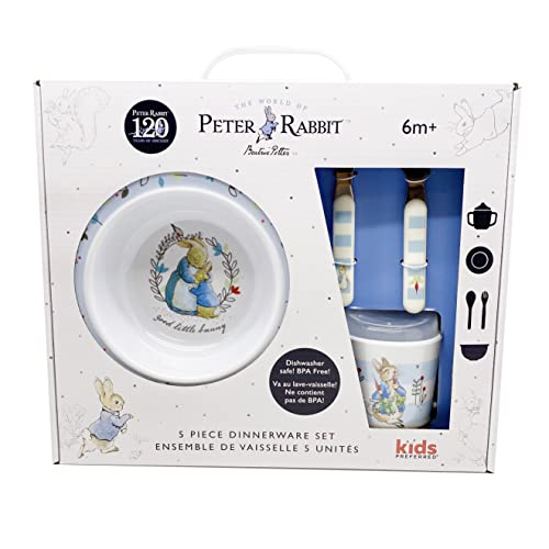 Beatrix Potter Peter Rabbit 5 Piece Melamine Dinnerware Set for Kids
