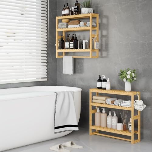 Adjustable Bamboo Storage Organizer for Bathrooms