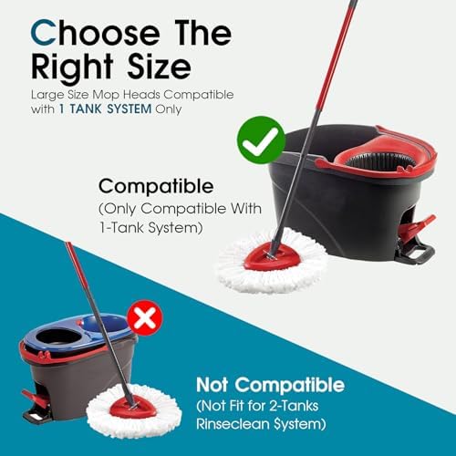EPSUNORISE Precision Replacement Mop Heads for Triangle Spin Mops