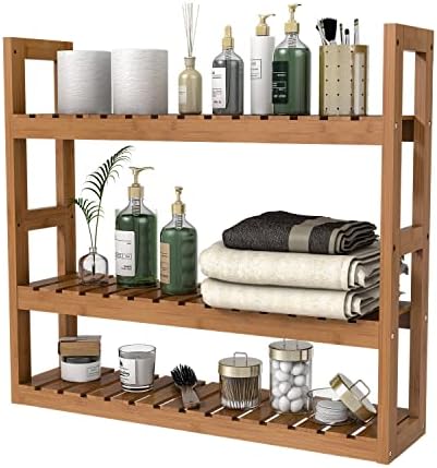 Domax Bamboo 3-Tier Wall Mount Storage Rack