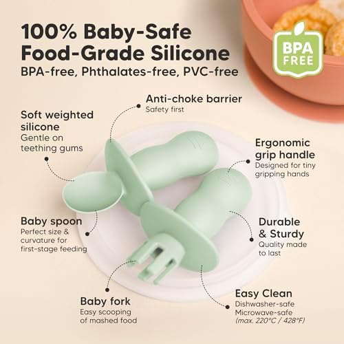 KeaBabies 4-Pack Silicone Feeding Set Freezer Tray with Clip Lid