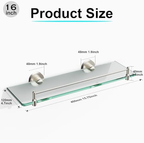 Sturdy Floating Glass Bathroom Shelves
