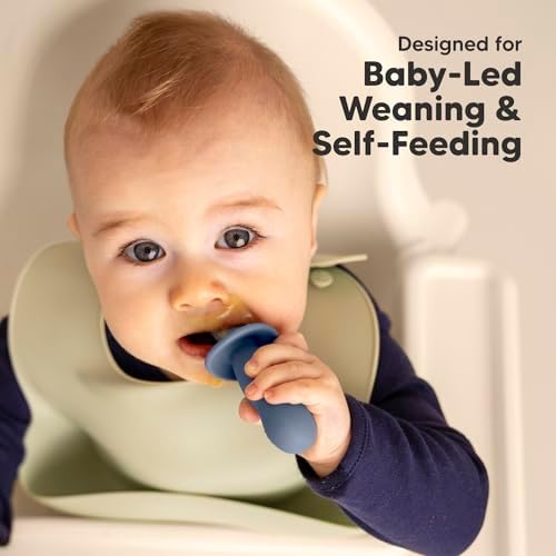 KeaBabies 4-Piece Silicone Baby Spoons Forks Set