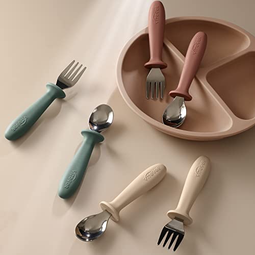 VITEVER Toddler Utensils Set - Fun Colors Safe Durable