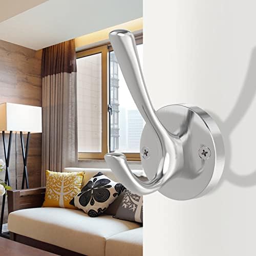 Brushed Nickel Heavy Duty Towel Hooks 2 Pack