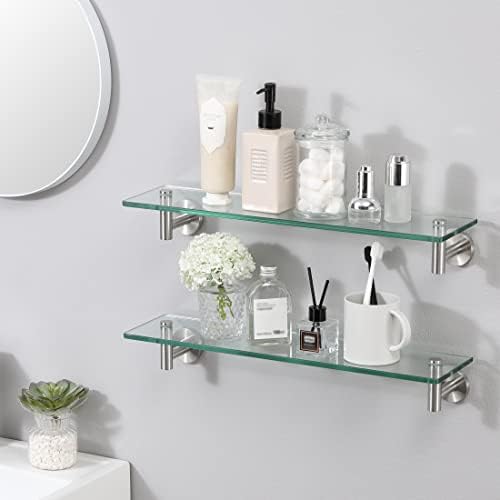 Rustproof 20-Inch Floating Glass Shelf