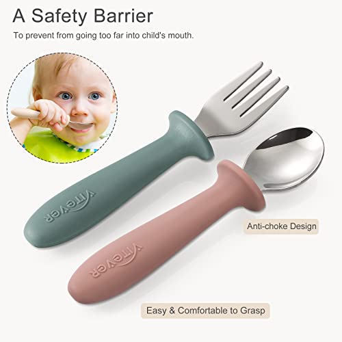 VITEVER Toddler Utensils Set - Fun Colors Safe Durable