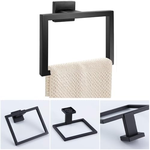 Matte Black Rust-Resistant 2-Piece Towel Holder
