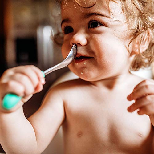 Avanchy Stainless Steel Silicone Infants Spoons Set for Baby Led Weaning
