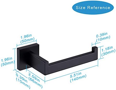 TASTOS Toilet Paper Holder Matte Black Stainless Steel Holding Organizer