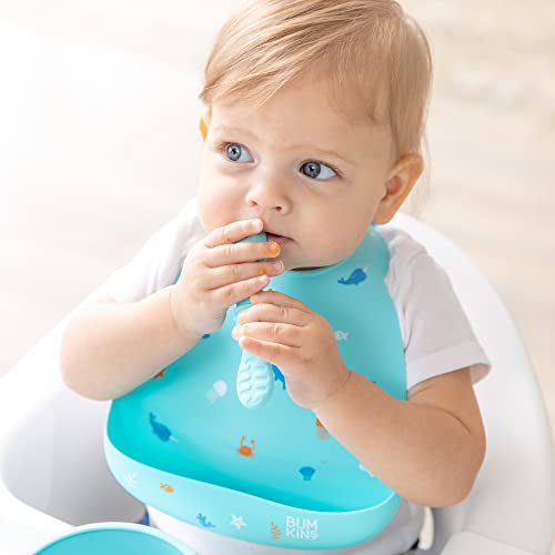 Bumkins Baby Utensils Set 3pk Blue Green