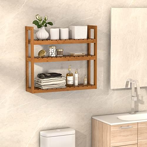 Domax Bamboo 3-Tier Wall Mount Storage Rack