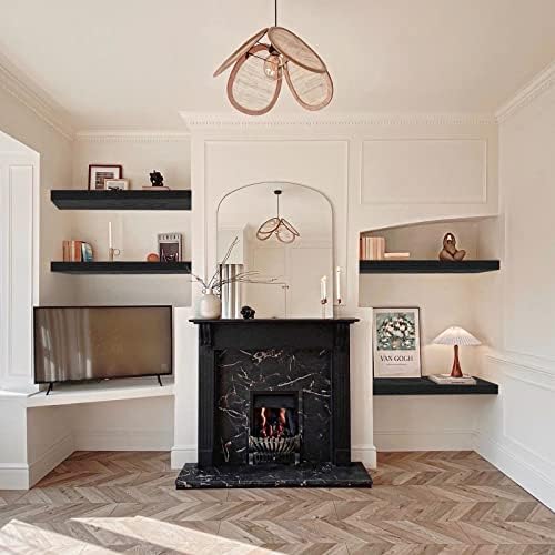 QEEIG Bathroom Shelves Set of 2 Black - 24 inches Long