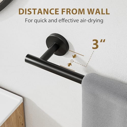 Luxbaro 24-Inch Matte Black Towel Bar