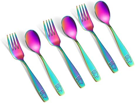 Pimoys Rainbow Stainless Steel Toddler Cutlery Set