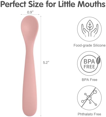 6 Pack Silicone Baby Spoons