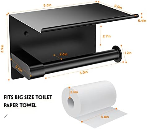 Black Toilet Paper Holder Wall-Mounted