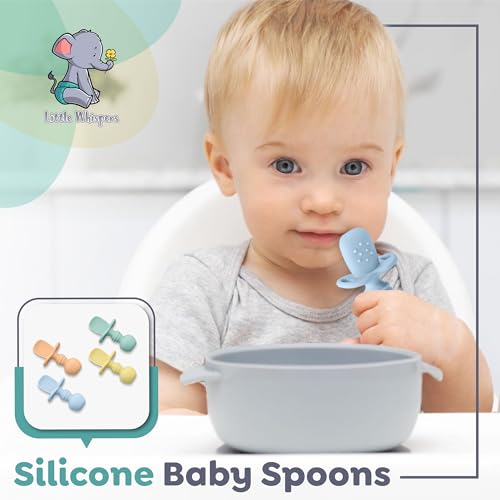 Little Whispers Baby Silicone Spoons - Self-Feeding 4-Pack