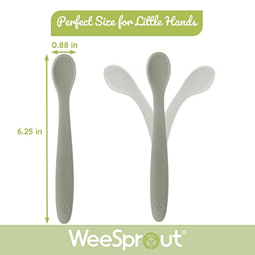 WeeSprout Silicone Baby Spoons First-Stage Feeding