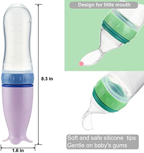 PandaEar 2 Pack Baby Spoon Dispenser 2 Silicone Spoons