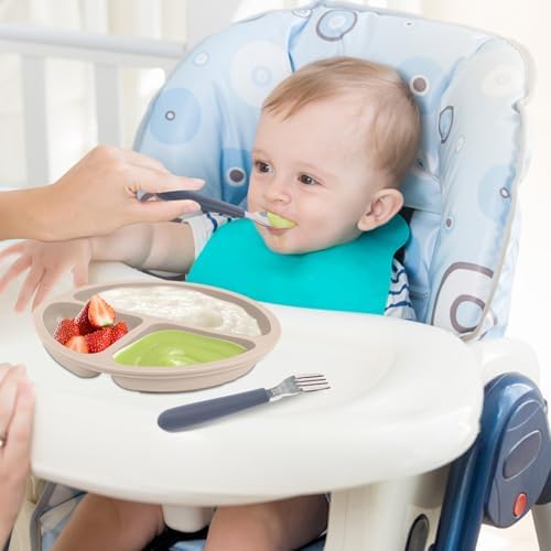 Eascrozn 6 Pack Toddler Utensils with Silicone Handle Safety Child