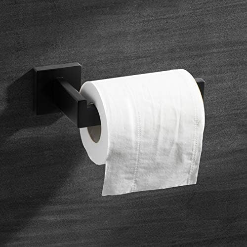 Sturdy Matte Black Wall-Mounted Toilet Paper Holder
