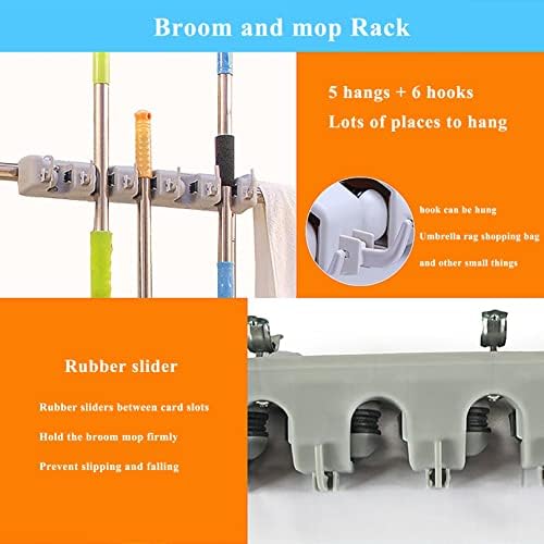 Sturdy Mop Broom Holder Stainless Steel Organizing Rack