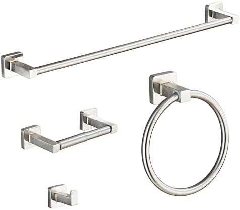 Bluebyrne Adjusted 4-Piece Bathroom Hardware Set Stainless Steel Towel Bars 236-Inch