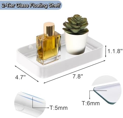 Versatile Small Glass Shelf for Bathroom Storage