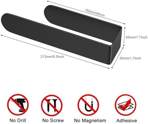Stain-Resistant Self-Adhesive Towel Holder Black