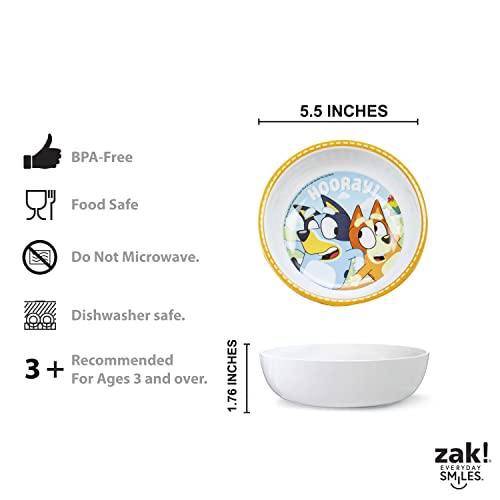Zak Designs Bluey 5-Piece Dinnerware Set for Kids - Endless Fun Convenience