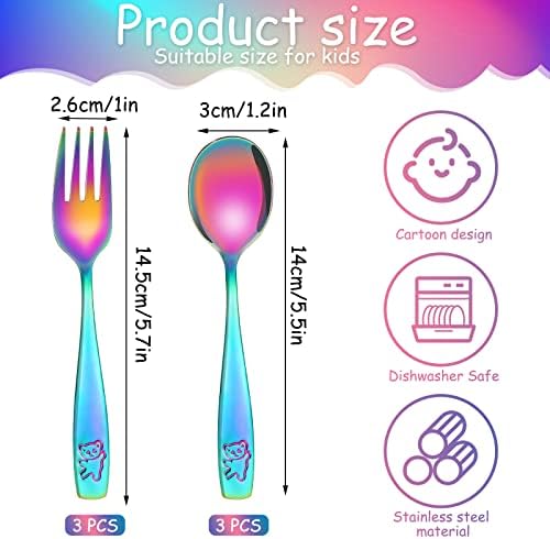 Pimoys Rainbow Stainless Steel Toddler Cutlery Set
