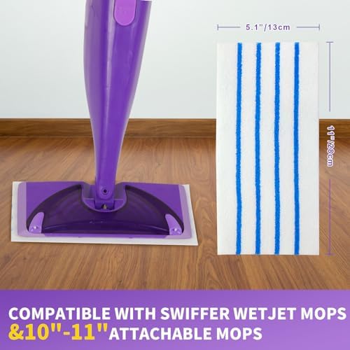 Frescares 50 Microfiber Mop Pads for Swiffer WetJet 10-11 Mops